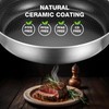 Hybird Nonstick Frying Pan with Lid 12 inch,Stainless Steel Skillet,Ceramic