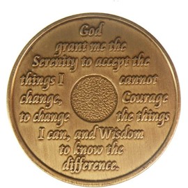 30 Day 1 Month AA Anniversary Chip Traditional Style Medallion Serenity Prayer Back