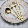 Evanda Gold Silverware Set 64 Piece Service for 16, Titanium