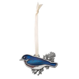 Danforth - Bluebird Pewter Ornament - 2 Inches - Handcrafted - Satin Ribbon