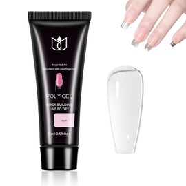 Clear Polygel Nail Builder Gel – Hard Gel for Nail Extension, Strengthening & Thickening – Long-Lasting, Easy-Shape Poly for DIY & Professional Art, Overlays Sculpting (Clear)