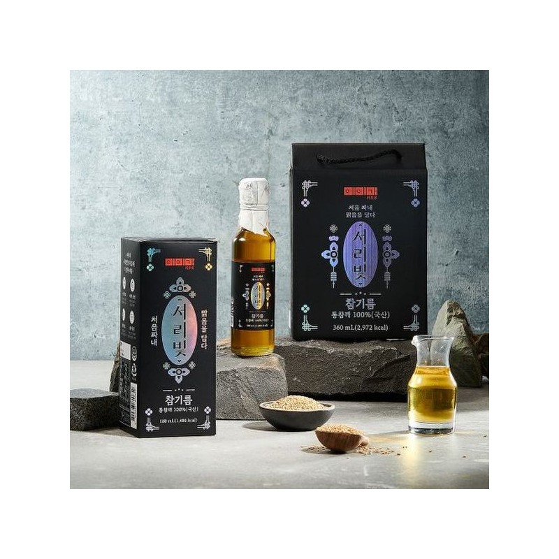 이이가 서리빛 참기름180ml(국산 통깨 100%) Iiga Frosty Light Sesame Oil