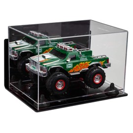 Better Display Cases Versatile Acrylic Display Case - Medium Rectangle Box with Mirror, Wall Mount, Black Risers and Clear Base 12" x 8.25" x 8" (A004-BR)