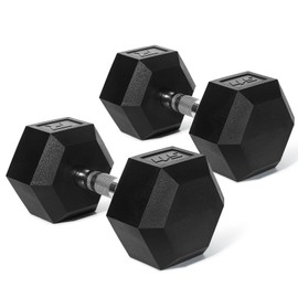 Ritfit 5-650 LBS PVC Encased Hex Dumbbell Sets with Optional Rack for Home Gym, Hand weight with Chrome Handle for Strength Training,Workouts,45LB