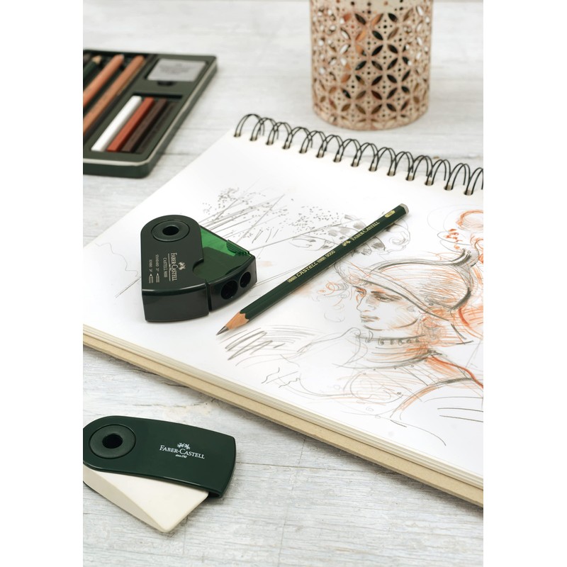 Faber-Castell Pitt Monochrome Set in Storage Tin, Medium, 112976 Dark