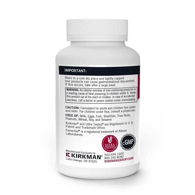 Kirkman - Iron Ferrochel 5mg - 120 capsules - Aids