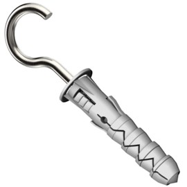 Ceiling Cup Hook (2pcs) with 6x30mm Plastic Plug Screw Hooks Type C for Home, Office and Outdoor use, Lighting Hook Racks