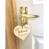 Engaged Vacant Bathroom Door Sign - Double Sided Wooden Heart