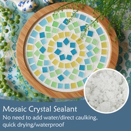 WAN2TLK White Mosaic Crystal Grout 200g, No Need to add Water, Direct caulking, Mosaics Tile Tools, Mosaic Crystal Sealant for All Tiles & Surfaces