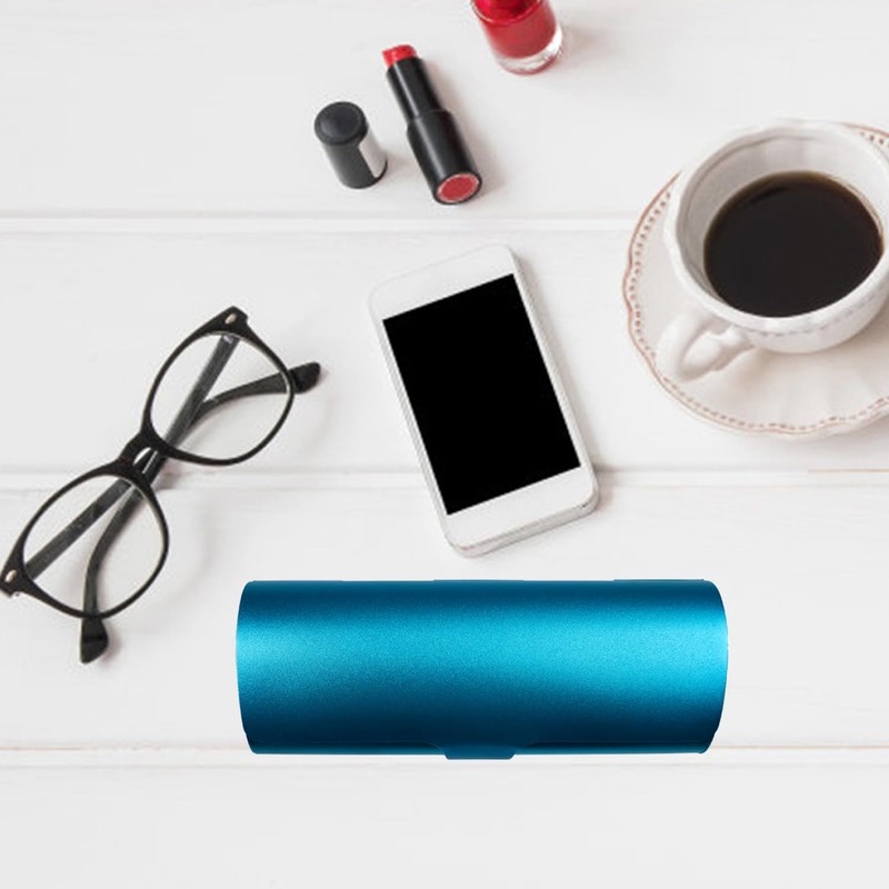 Eyglajdd Lightweight Aluminium Glasses Case for Men and Women, blue
