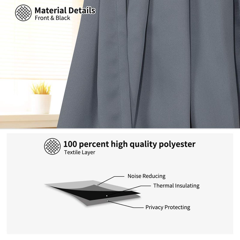 PiccoCasa Blackout French Door Curtain Panel - Blackout Door Curtain