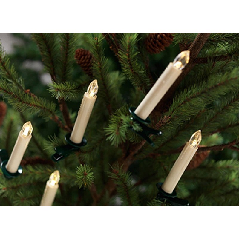 LED Clip On Faux Drip Taper Candles w/Remote