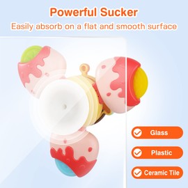 Vanmor Suction Cup Spinner Toys for Toddlers, windows spinner toys for Babies, DIY Stackable High Chair Baby Toys 12-18 Months, Sensory Toys Early Learning Gifts