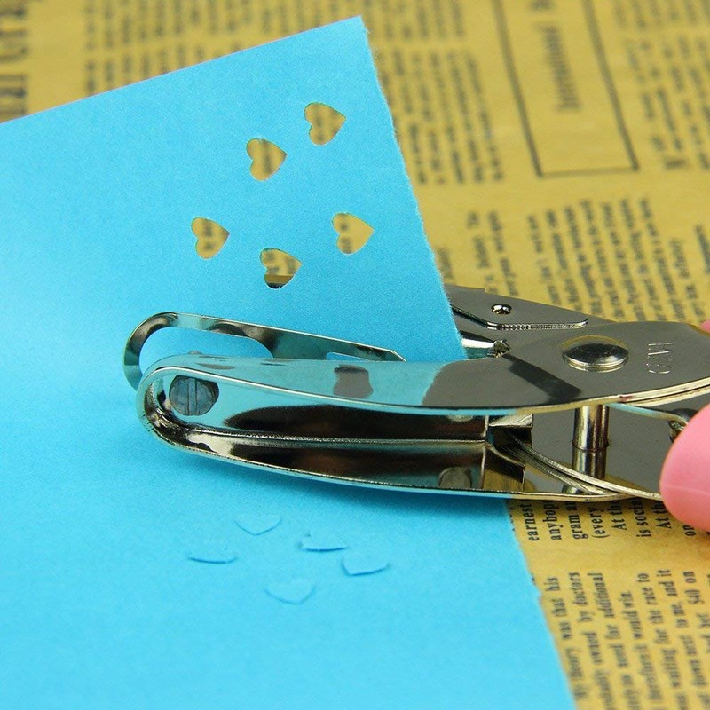 Heart Paper Punch with Pink Grip Craft Puncher for Card