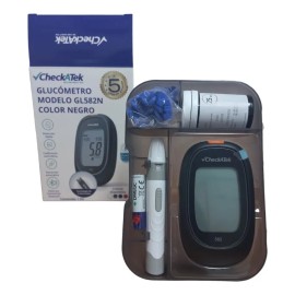Set Glucómetro Negro Medición Instantanea Chekateck