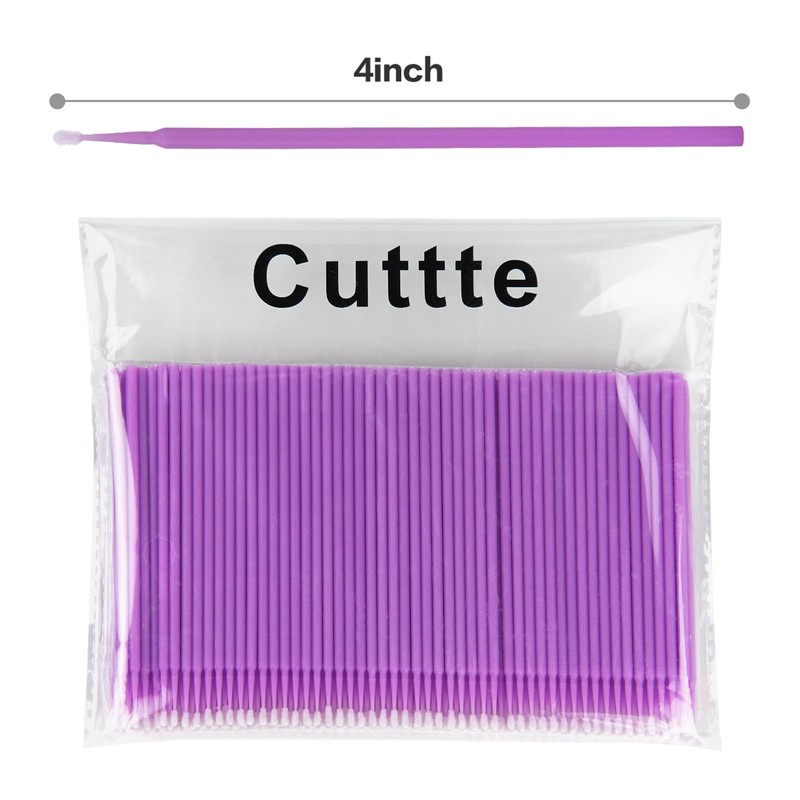 Cuttte 500PCS Disposable Micro Swabs for Eyelash Extension, Micro Applicators