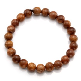 MILAKOO Men Women 8 mm Wooden Beads Elastic Natural Yoga Bracelet Bangle, Wood