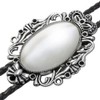 White Crown Oval Stone [Bolo Tie Necklace] polar Tie Polo