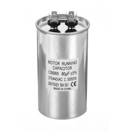 PATIKIL 80uF ±5% 80MDF 370/440V AC Fan Start Capacitor, CBB65 Circular Run Capacitor for AC Motor Run Air Conditioner Cool Heat Pump Condenser Straight