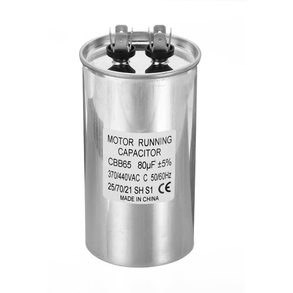 PATIKIL 80uF ±5% 80MDF 370/440V AC Fan Start Capacitor, CBB65