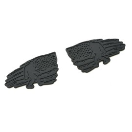 Pair Sasquatch USA American Flag Decal Sticker 3D Left and Right Badge Emblems Compatible with UniversityTruck Car Motorcycle New (Matte Black)