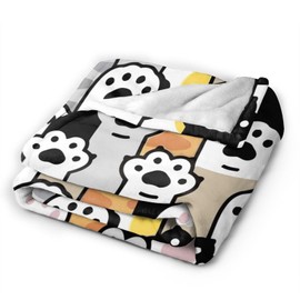 Linda manta de pata de gato y patas suaves, manta de franela acogedora, ligera, regalos de felpa para niños, niñas, mujeres, hombres, sofá, recámara, sala de estar, cálida para todas las estaciones,