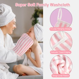 PHOGARY 6 Pack Face Body Cloths, Facial Mitts Coral Fleece Wash Cloth, Super Absorbent & Soft Face Towels Reusable Makeup Remover Cloth Facial Cleansing Cloths, Guest Towel Small Hand Towels-13x20cm
