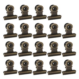 100 PCS Metal Hinge Clips, Bronze Small Clips with Hole for Photos, Tags Bags, Shops, Office,Papers and Price Tag (0.87Inch/22mm)