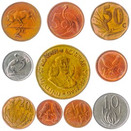 10 Different Coins from the South Africa (RSA) | Old Collectible Money Cents Rands | Perfect Choice for Your Coin Bank Holders or Album