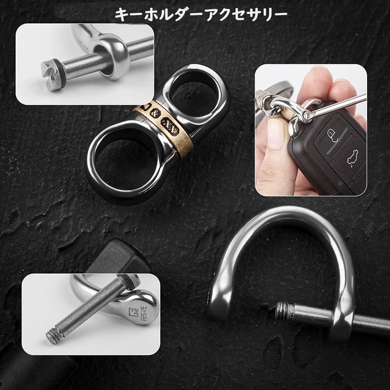 TISUR Titanium Key Ring, Stylish, Car Smart Key, 360° Rotating