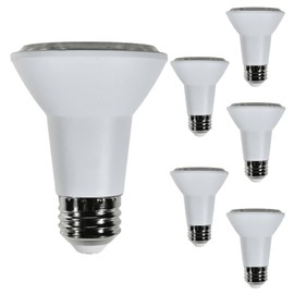 Diodesy- PAR20 LED Long Neck Flood Light Bulb 5W 500 Lumen E26 Medium Base 4000K Cool White Ideal for Track & Recessed Spot Light Bulbs 120V 25° Beam Angle White Finish Pack of 6