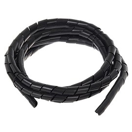 Maclean MCTV-686 B Flexible Cable Spiral Band Cable Tube Bundle Area Wrap Hose 3 m (14.6 x 16 mm, Black)