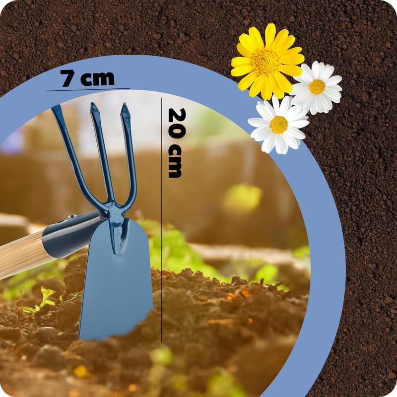 KADAX Metal Hoe with Wooden Handle, Double Hoe for Garden