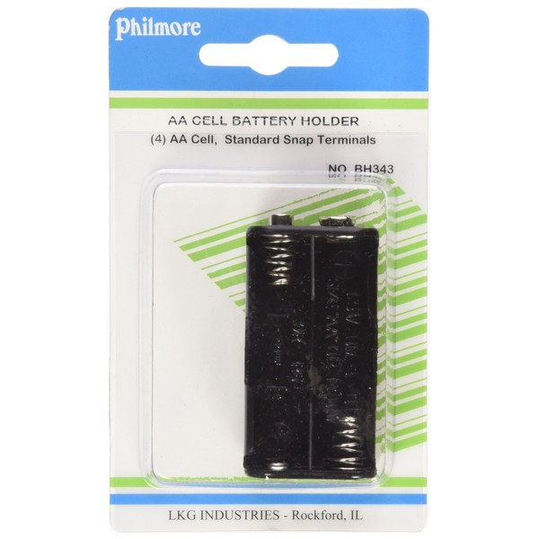 Philmore Battery Holder for 4 "AA" Cells with Snap Connector : BH343 (1)
