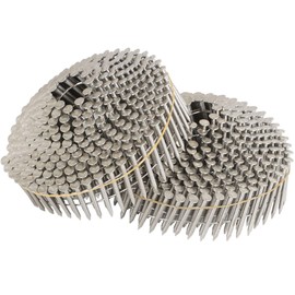 Timunr 3600 Count Siding Nails Full Round Head Wire Collated 15-Degree 1-1/4 Inch x .090 Inch 304 Stainless Steel Coil Siding Nail