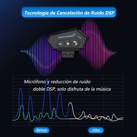 FRANCISCO Auricular Bluetooth para Motocicleta con MicróFono,Bluetooth 5.0 Auricular Deportivo Impermeable para Casco [Se Pueden Conectar Dos Dispositivos Al Mismo Tiempo]