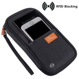 Family Passport Holder RFID Blocking Travel Wallet Waterproof Holiday Document Organizer Pouch for Men Women Credit Cards, Boarding Passes, Tickets, Cash, ID, Papers by ManKn