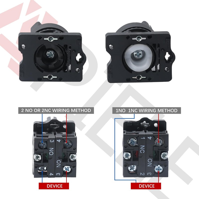 APIELE 2PCS 22MM 3 Position Selector Switch Momentary 1NO1NO LA139A-ED53