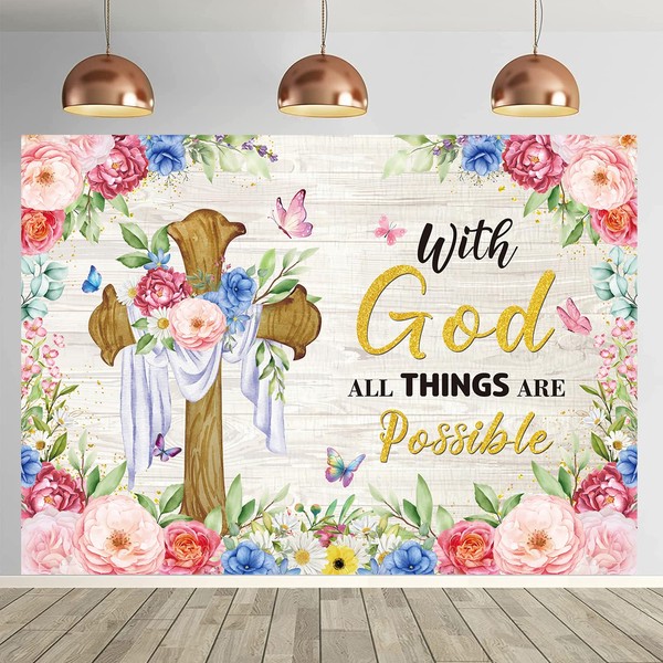 Spring Banner Decorations Spring Easter Photography Backdrop 8x6FT Butterfly Flowers