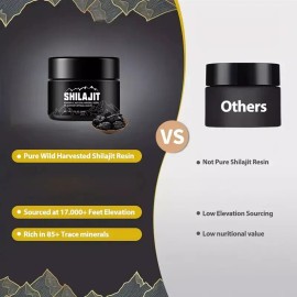 Shilajit Pure Himalayan Organic Resin 600mg Max Strength 85+ Trace Mineral 50gr