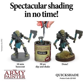 The Army Painter Quickshade Dip Dark Tone, for Quick Dipping and Shading of Whole Wargaming Armies, Oil Wash for Miniature Figures, Tabletop Role Play or Wargames, 250ml (Dark Tint)