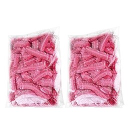 Disposable Shower Caps 200pcs Pink Waterproof Hair Care High Elasticity Hair Color Bathing Beauty Salon Commercial Accommodation Kitchen Multipurpose Lightweight Durable