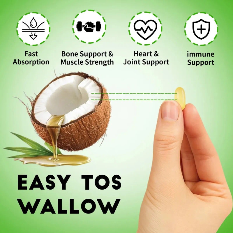 Gwynne Vitamina 000ui 200mcg 120cápsulas Aceite Coco Vírgenapoyo Óseo Inmunológico