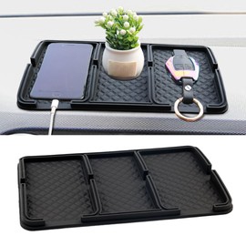 Car Dashboard Mat, Multifunctional Dash Cell Phone Holder Pad, Anti-Slip Strong Gripping Center Console Tray, Universal Car Dashboard Accessory for Key Sunglass GPS (Ordinary Style)