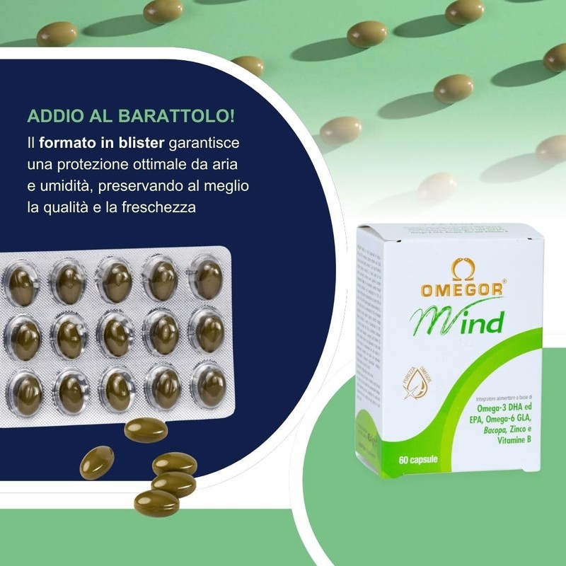 Omegor Mind Omega 3 e 6 con Bacopa Monnieri -