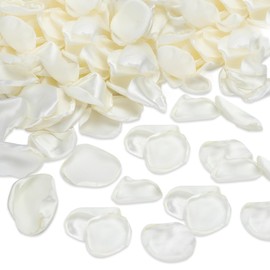 Milifox 200 Pieces Silk Flower Petal,Silk Rose Flower Petals,Realistic Reusable Lvory Rose Petals Confetti for Wedding,Party,Table Decoration,Romantic Night,Valentine's Day