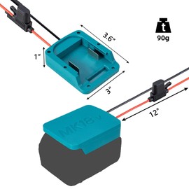 Power Wheel Adapter Compatible for Makita 18V Battery with Fuse & Switch & Wire terminals, Power Connector for Rc Car, Robotics, Rc Truck, DIY, Work for BL1860 BL1850 BL1840 BL1830