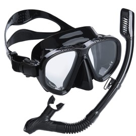 DIZOKIZO Snorkel Set Adults Snorkel Mask Panoramic View Anti-Fog Anti-Leak Adjustable Straps Easy Breathing Diving Mask for Scuba Swimming Diving