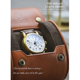 Watch Travel Case Leather – Single, 1 Watch Roll – Tawny Brown Cow Leather