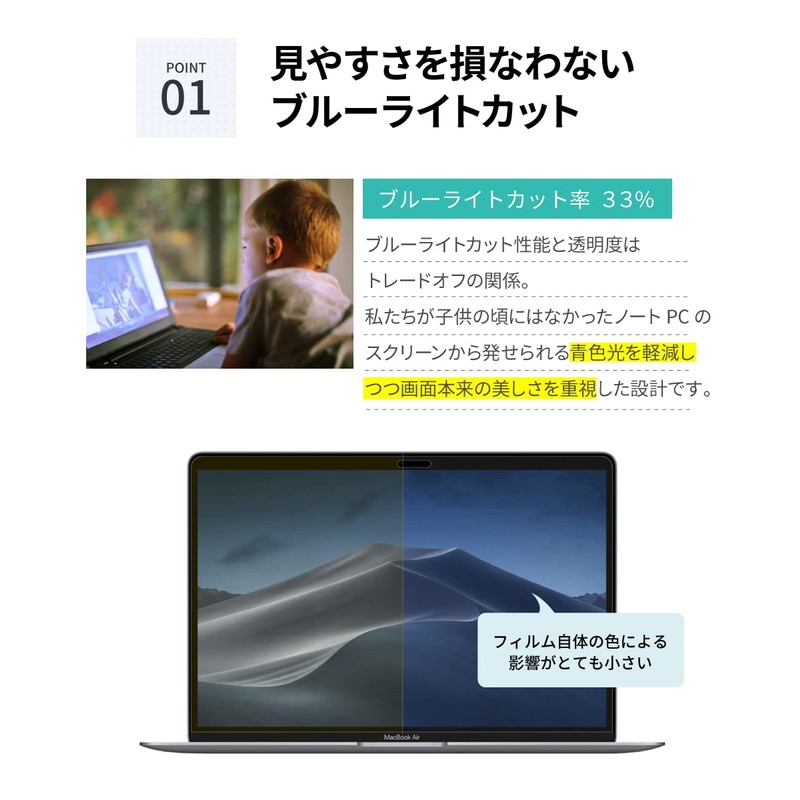 LOE Anti-Bacterial, Blue Light Cut, Old MacBook Pro 13 (2015)
